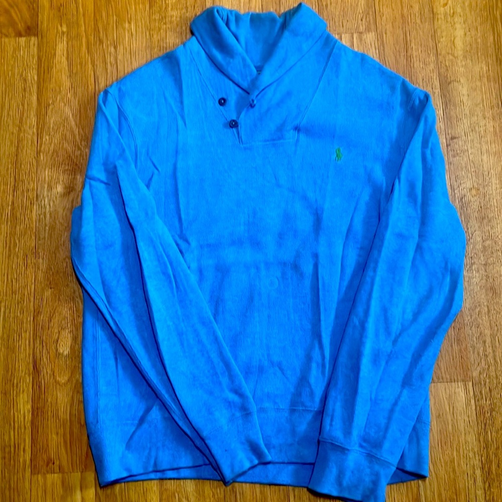 Polo shawl sweater